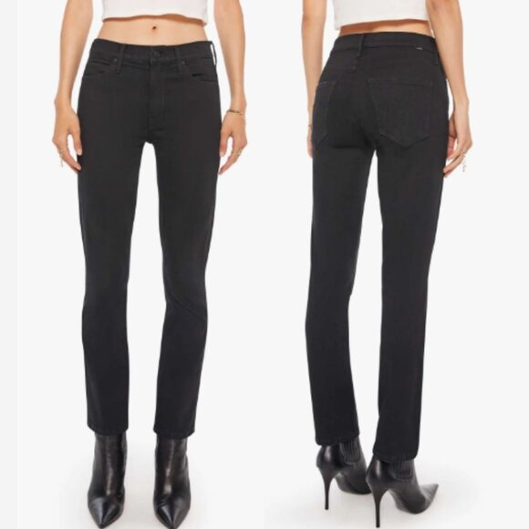 MOTHER Denim - Mother Skinny Ankle Jeans Size 25 Black Denim High Rise Stretchy Casual Classic